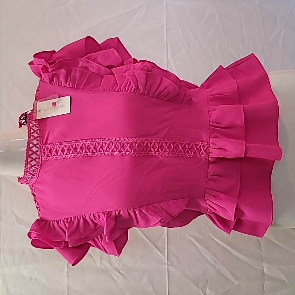 Pink Sugarlips ruffle top size S